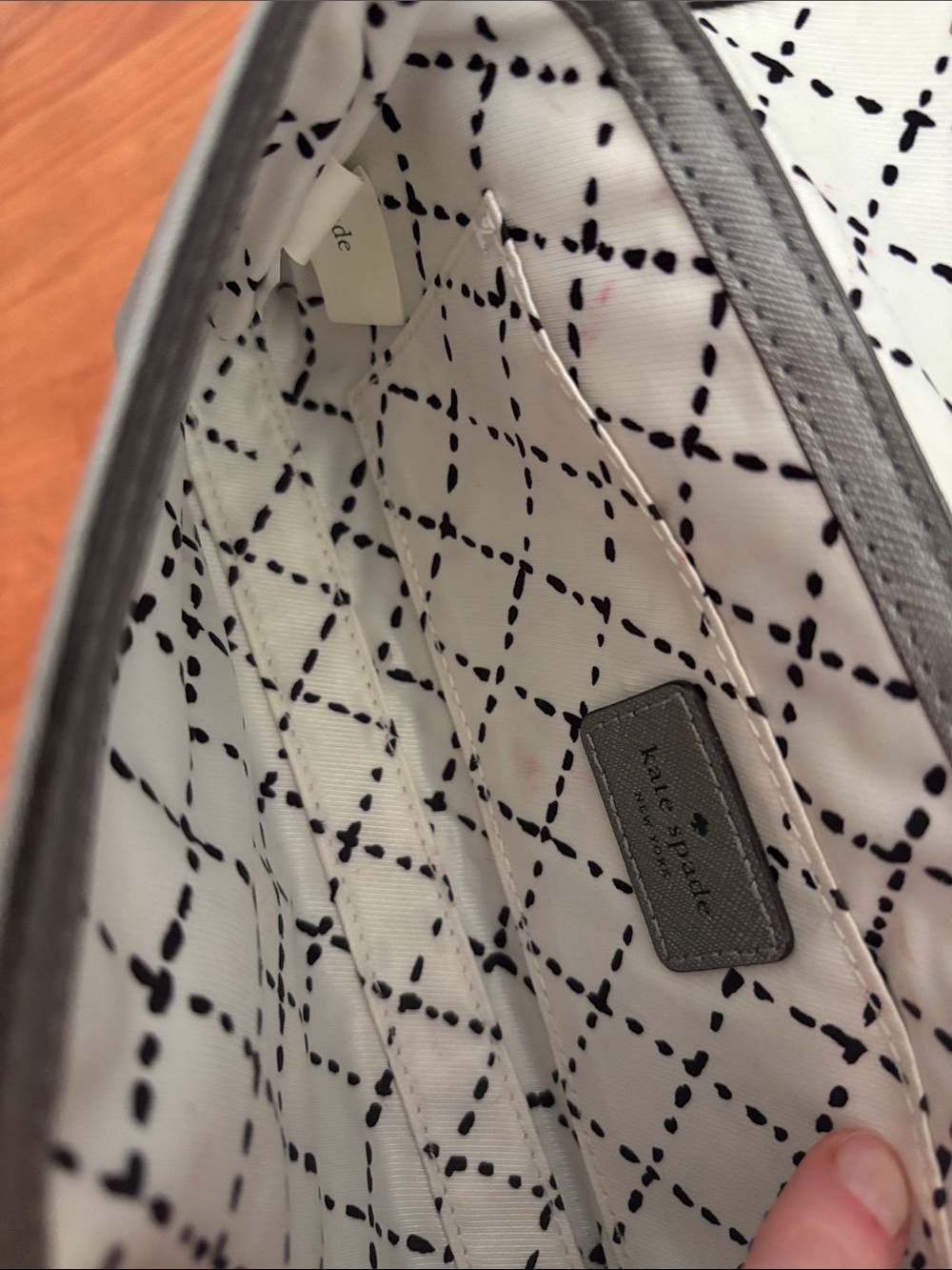 kate spade Metallic Pewter Turn-Lock Saffiano Clutch - Picture 11 of 13